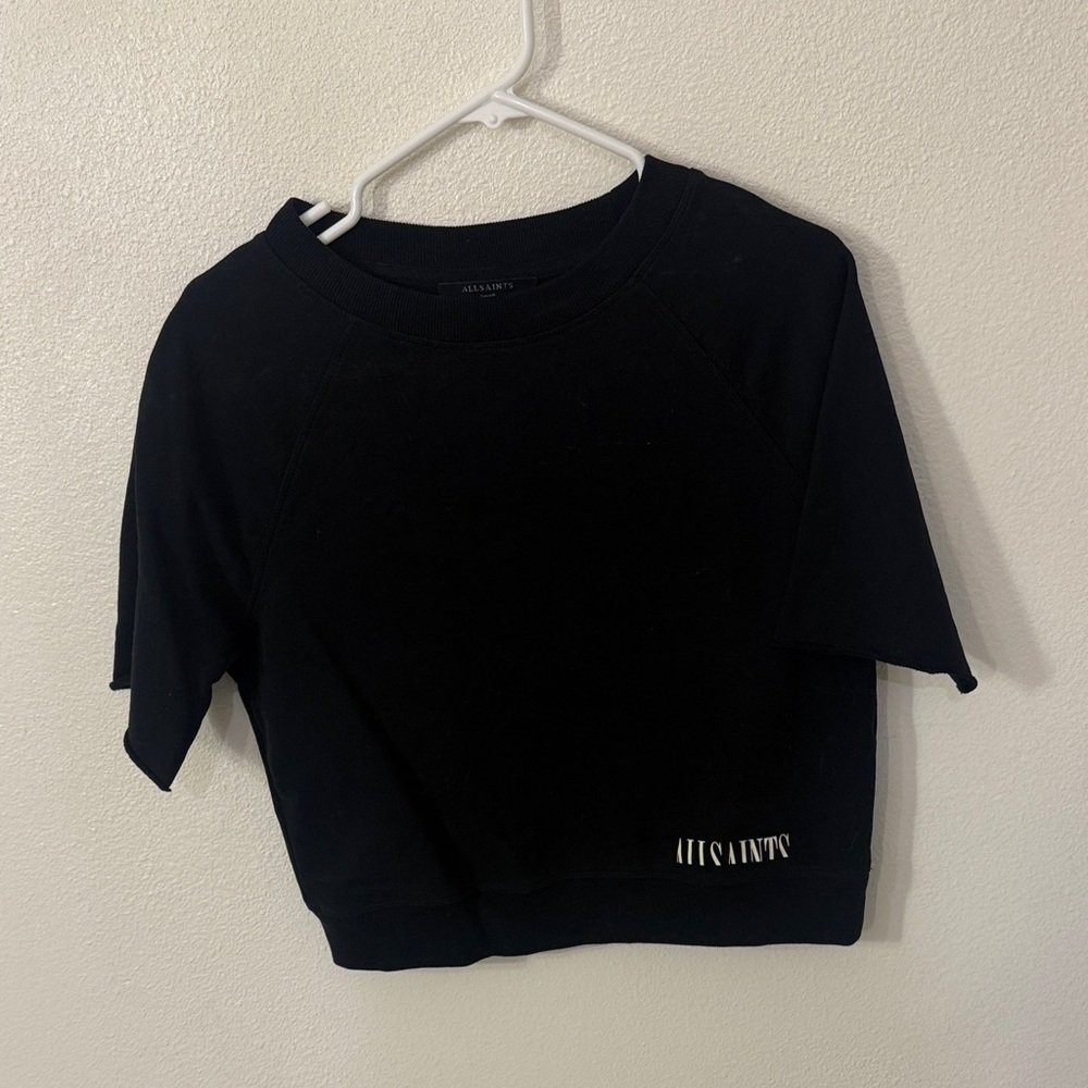 All Saints Black Crop Top